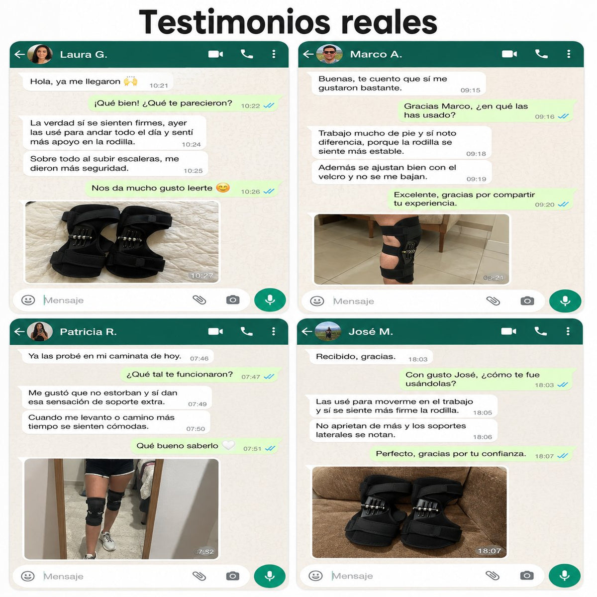Rodilleras con Resortes de Soporte y Estabilidad (1 Par = 2 Rodilleras)