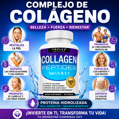 TOPLUX™ Collagen Peptides | Piel Más Firme, Cabello Más Fuerte y Articulaciones Saludables