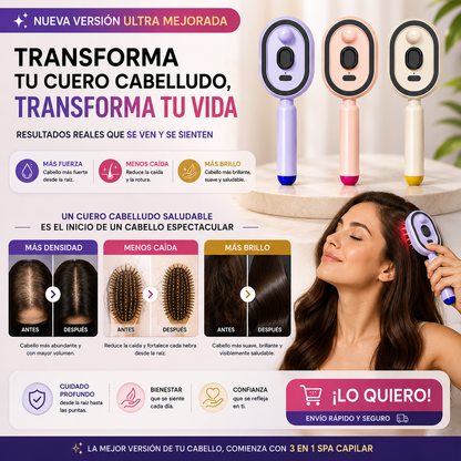 Último día 50% de descuento Cepillo Alisador de Vapor — Cabello de Salón en 2 Minutos ✨