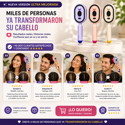 Último día 50% de descuento Cepillo Alisador de Vapor — Cabello de Salón en 2 Minutos ✨
