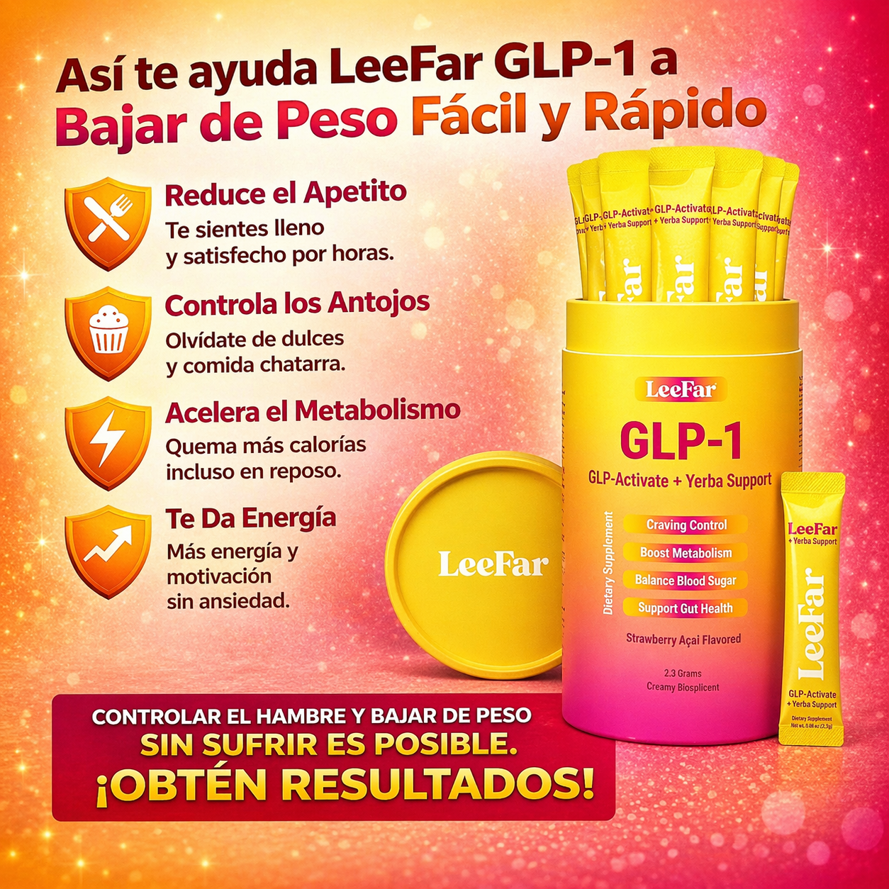 Leefar Fórmula Metabólica Avanzada – Con Berberina, Cromo, 5-HTP y Magnesio