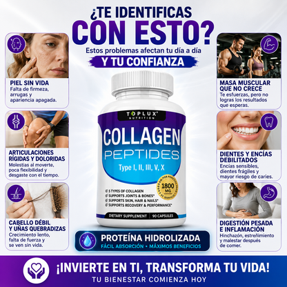 TOPLUX™ Collagen Peptides | Piel Más Firme, Cabello Más Fuerte y Articulaciones Saludables