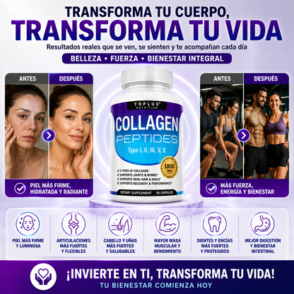 TOPLUX™ Collagen Peptides | Piel Más Firme, Cabello Más Fuerte y Articulaciones Saludables