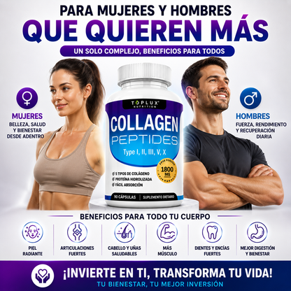TOPLUX™ Collagen Peptides | Piel Más Firme, Cabello Más Fuerte y Articulaciones Saludables