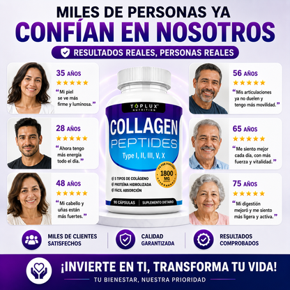 TOPLUX™ Collagen Peptides | Piel Más Firme, Cabello Más Fuerte y Articulaciones Saludables