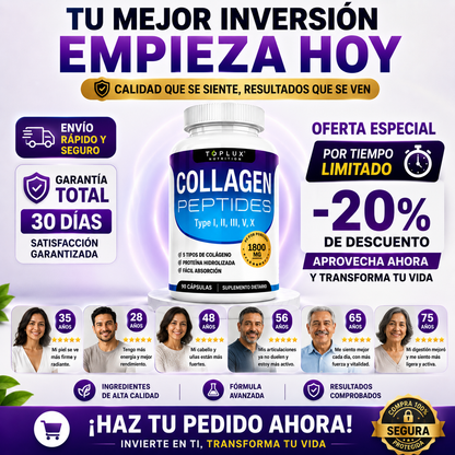 TOPLUX™ Collagen Peptides | Piel Más Firme, Cabello Más Fuerte y Articulaciones Saludables