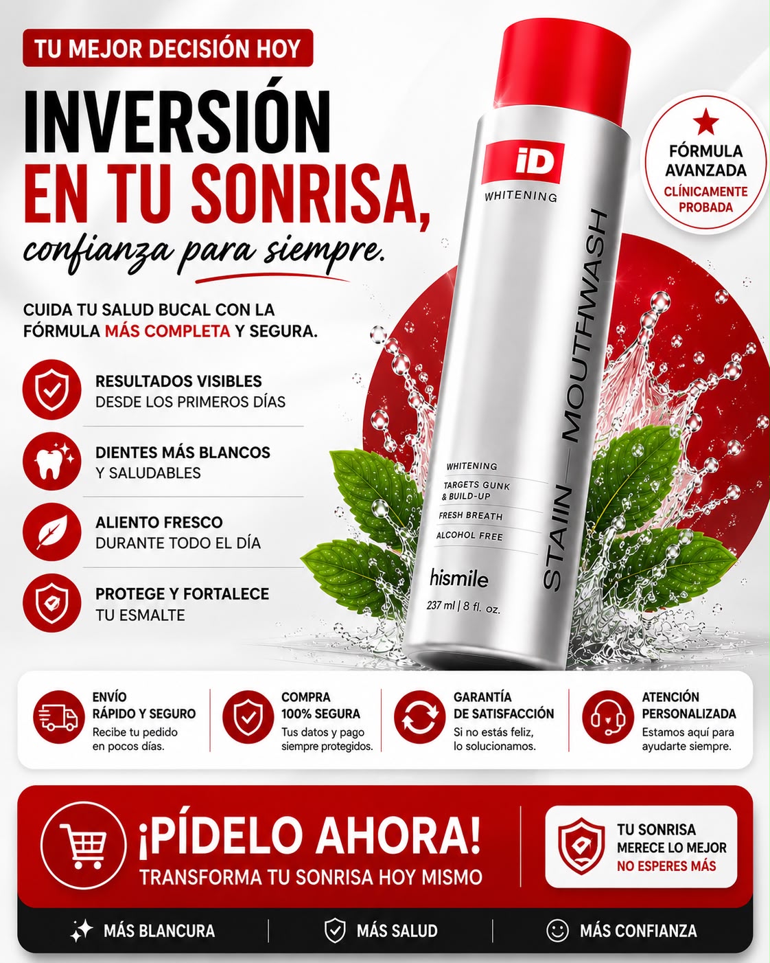 ENGUAJE BUCAL COREANO HISMILE ID PARA BLANQUEAR LOS DIENTES Y REFRESCAR EL ALIENTO