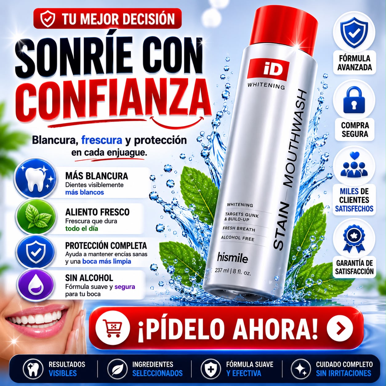 ENGUAJE BUCAL COREANO HISMILE ID PARA BLANQUEAR LOS DIENTES Y REFRESCAR EL ALIENTO