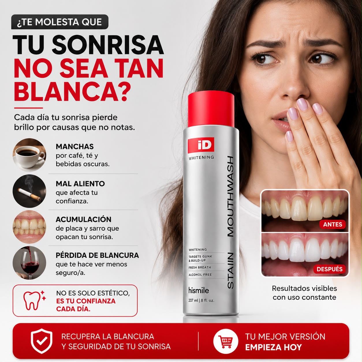 ENGUAJE BUCAL COREANO HISMILE ID PARA BLANQUEAR LOS DIENTES Y REFRESCAR EL ALIENTO