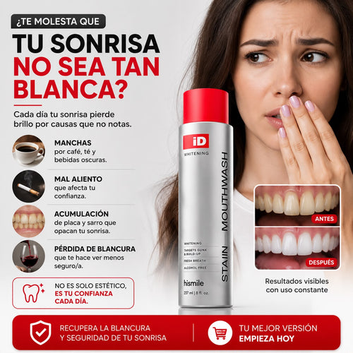 ENGUAJE BUCAL COREANO HISMILE ID PARA BLANQUEAR LOS DIENTES Y REFRESCAR EL ALIENTO
