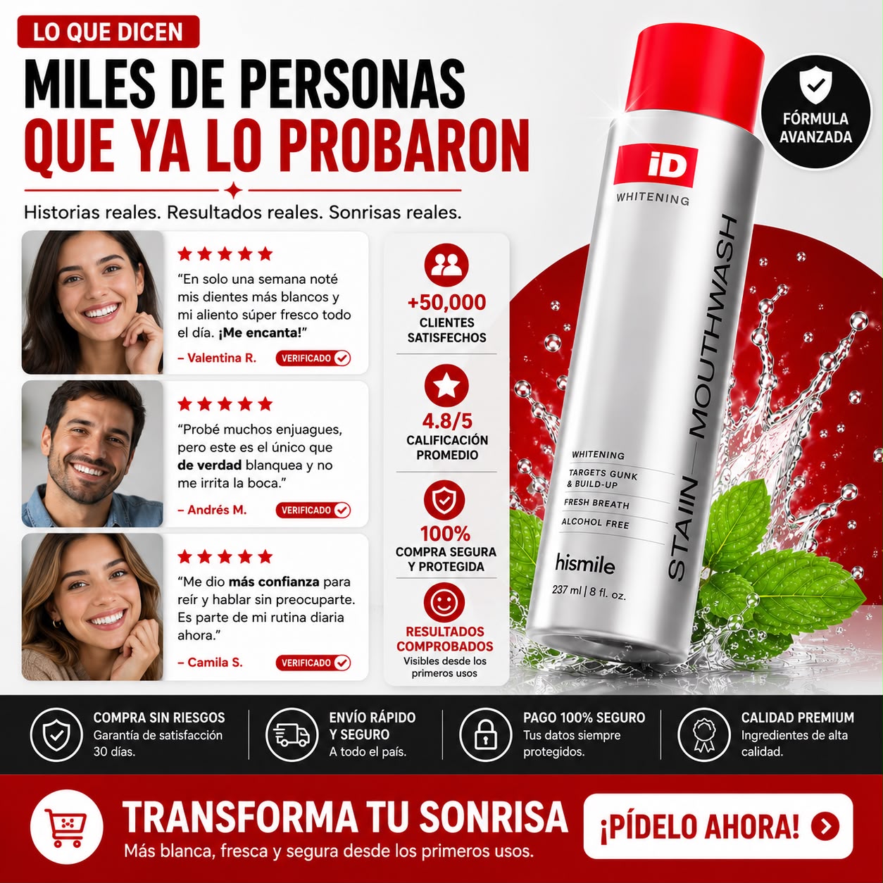 ENGUAJE BUCAL COREANO HISMILE ID PARA BLANQUEAR LOS DIENTES Y REFRESCAR EL ALIENTO