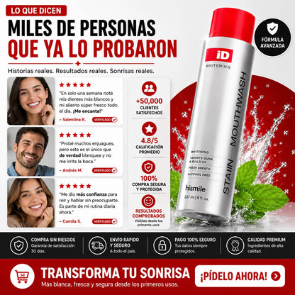ENGUAJE BUCAL COREANO HISMILE ID PARA BLANQUEAR LOS DIENTES Y REFRESCAR EL ALIENTO
