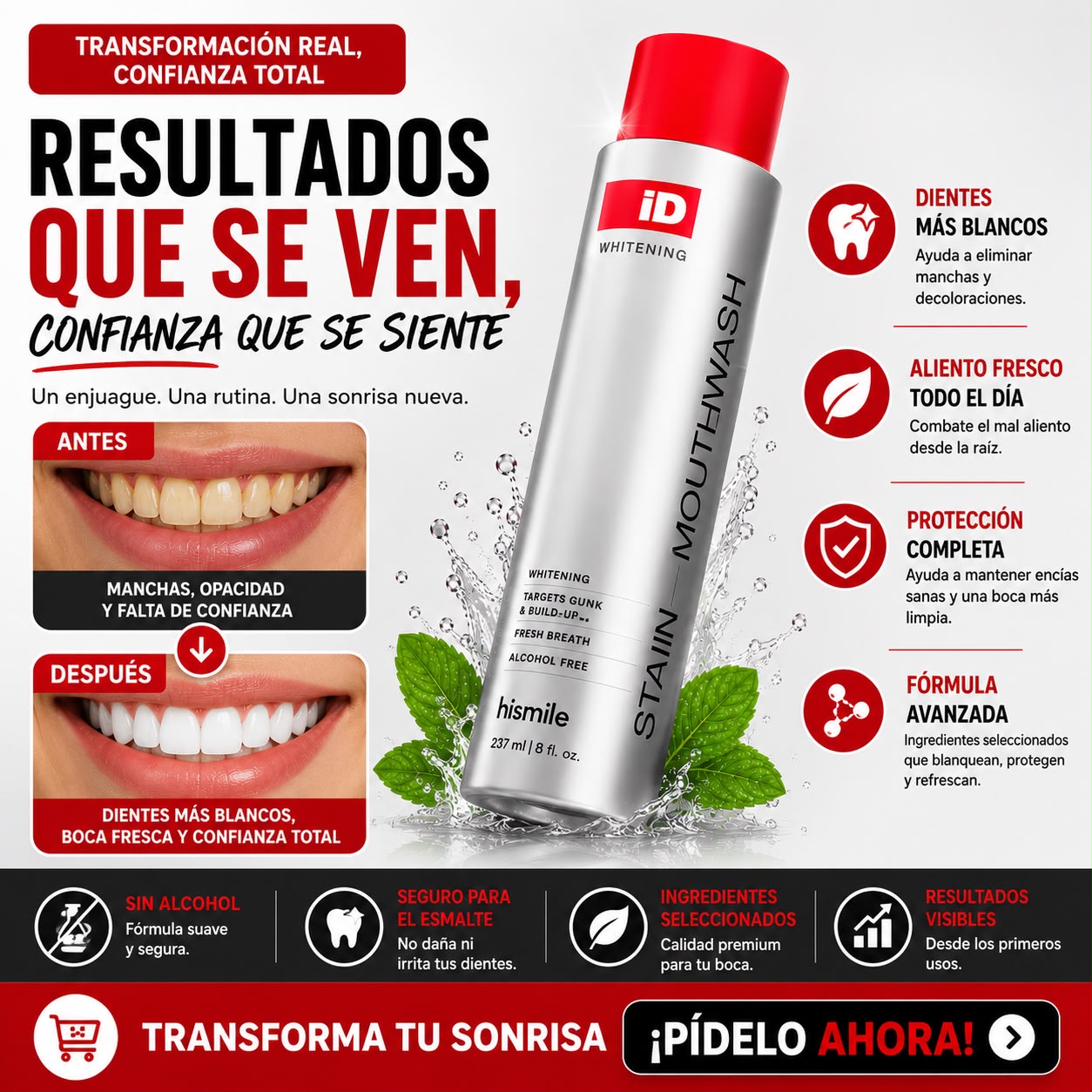 ENGUAJE BUCAL COREANO HISMILE ID PARA BLANQUEAR LOS DIENTES Y REFRESCAR EL ALIENTO