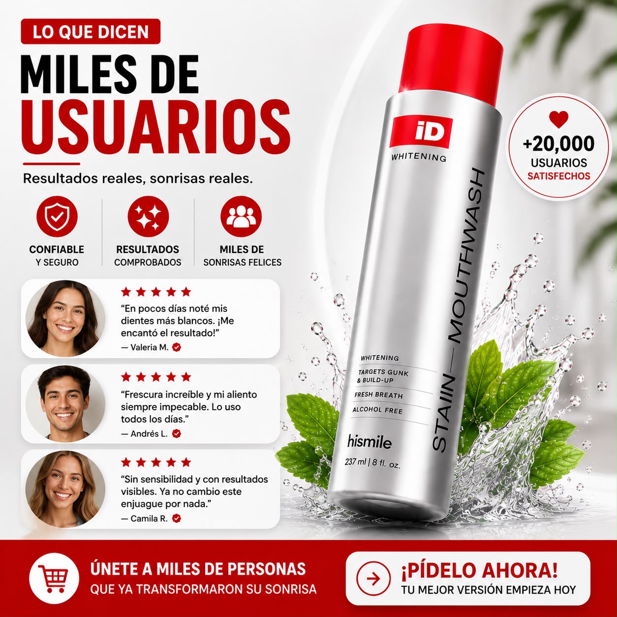 ENGUAJE BUCAL COREANO HISMILE ID PARA BLANQUEAR LOS DIENTES Y REFRESCAR EL ALIENTO